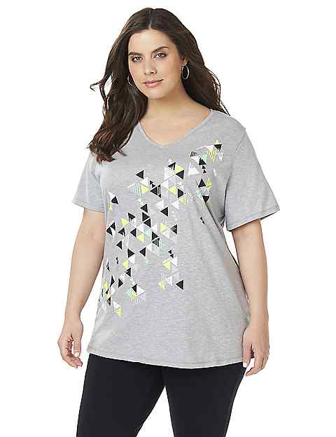 Triangles Screen Tee | Catherines