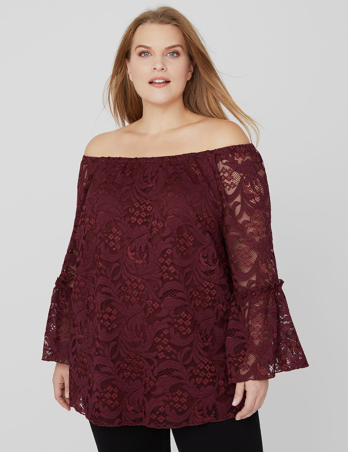 Image result for lace off the shoulder top catherines