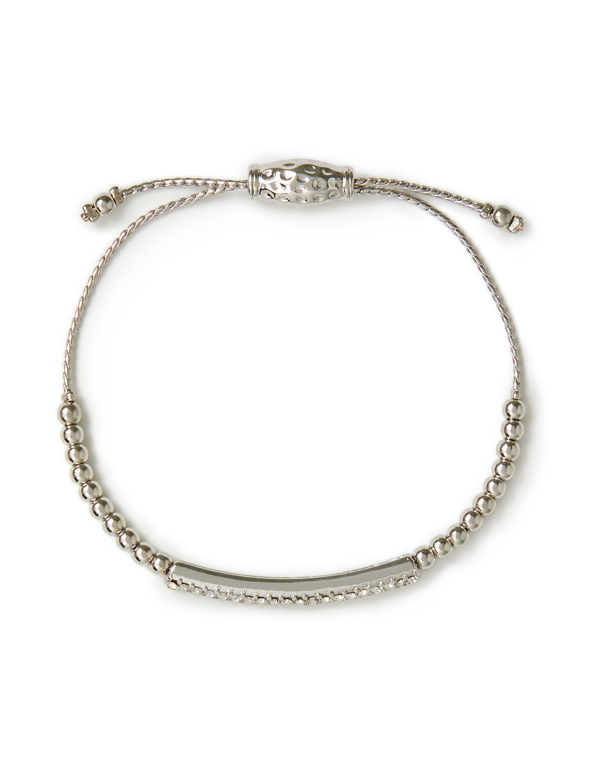 Rhinestone Bar Slider Bracelet