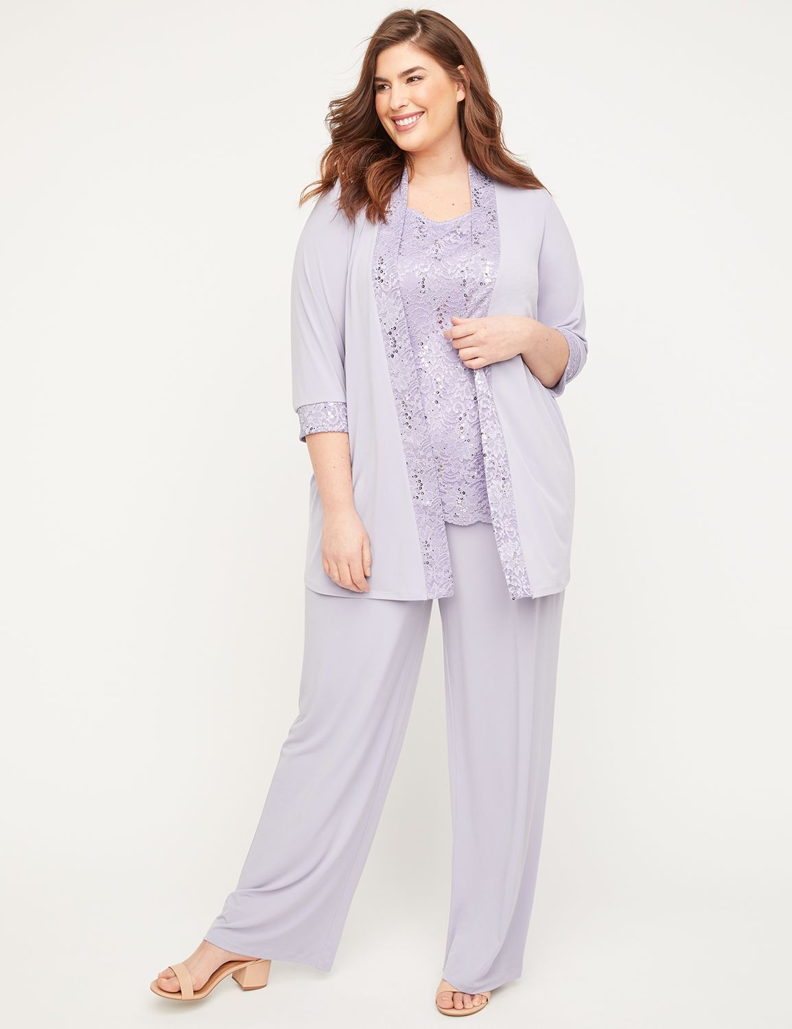 3-Piece Lace Gala Pant Suit