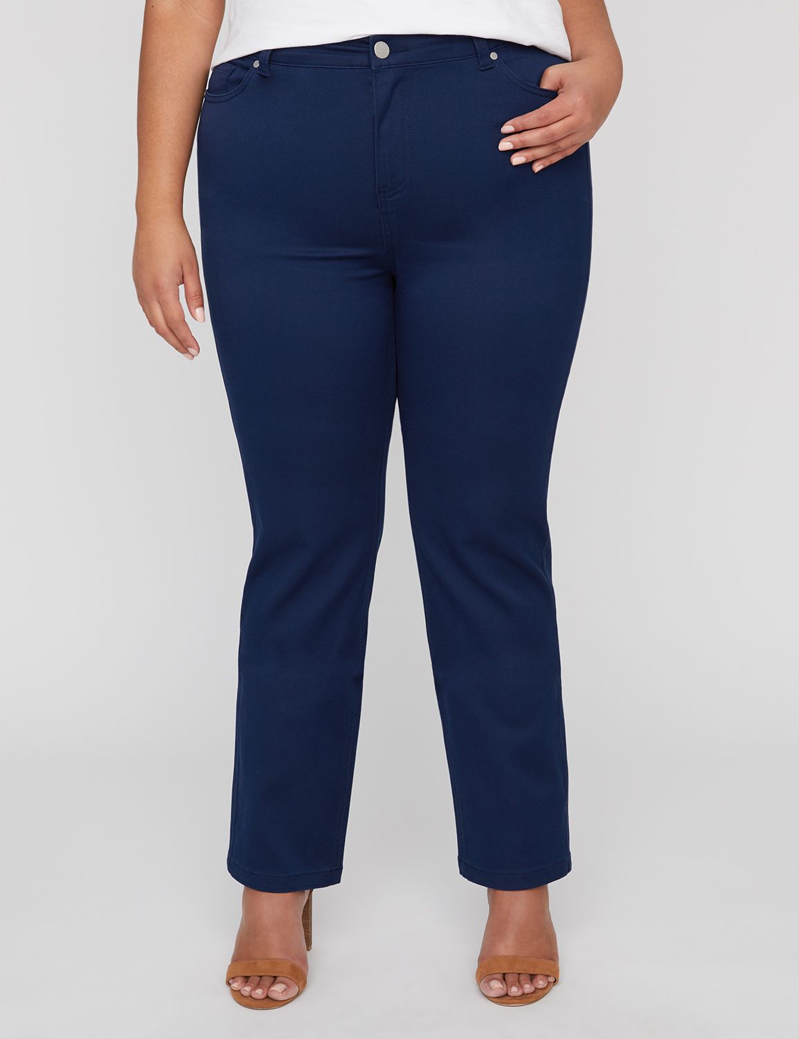 Sateen Stretch Pant With Side Elastic