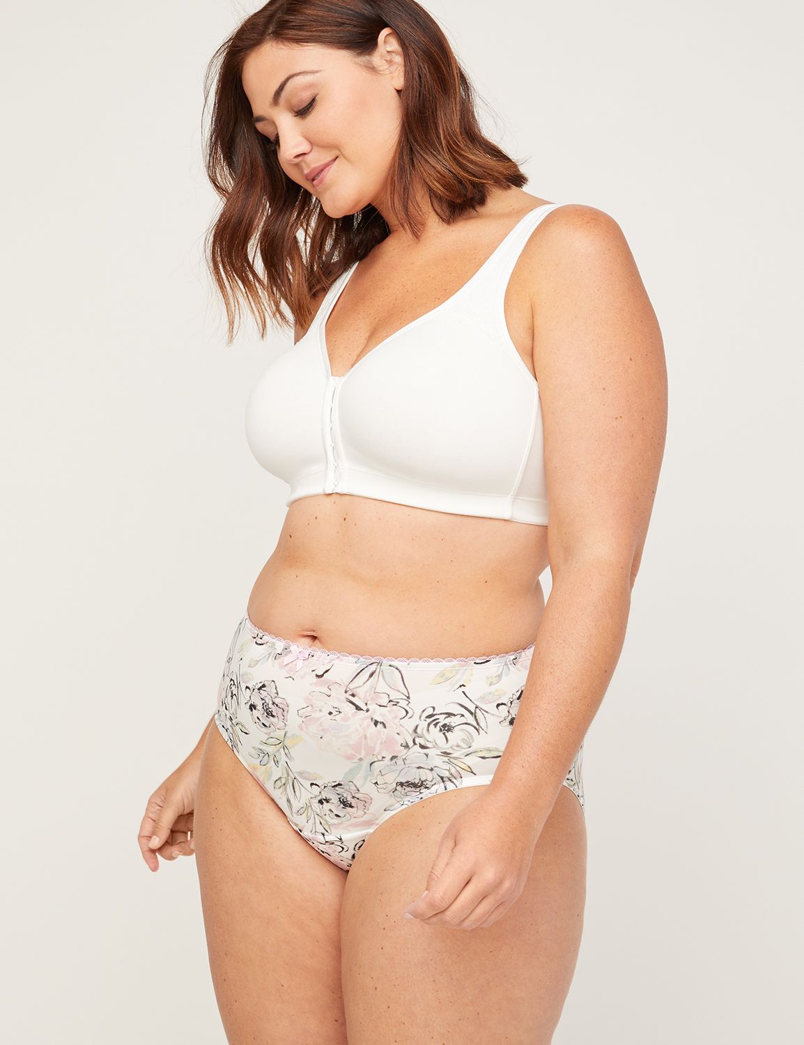 Printed Microfiber Hi-Cut Brief Panty