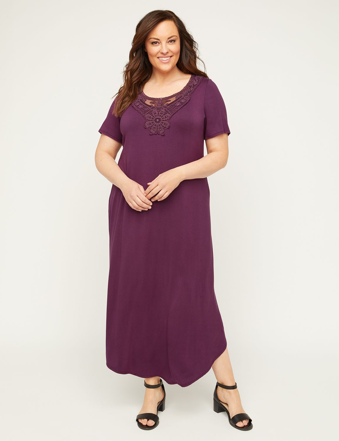 Plum Falls Maxi Dress with Crochet