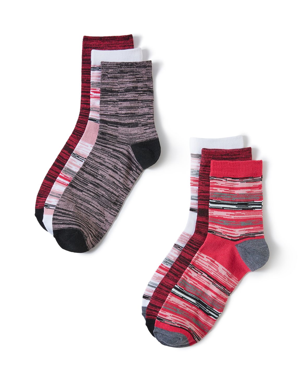 Cozy Stripe Crew Socks 6-Pack