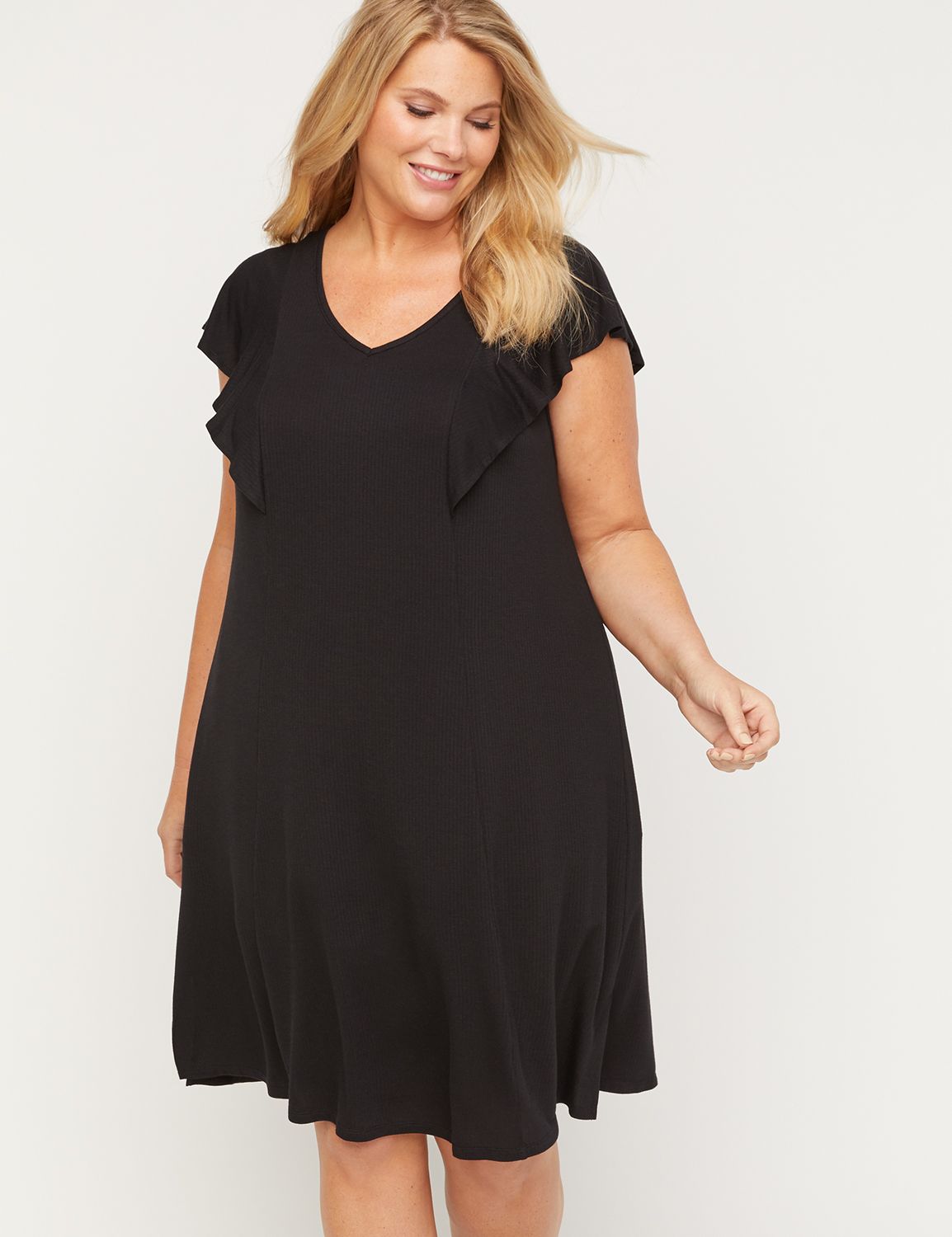 Ruffle-Sleeve Swim Cover-Up