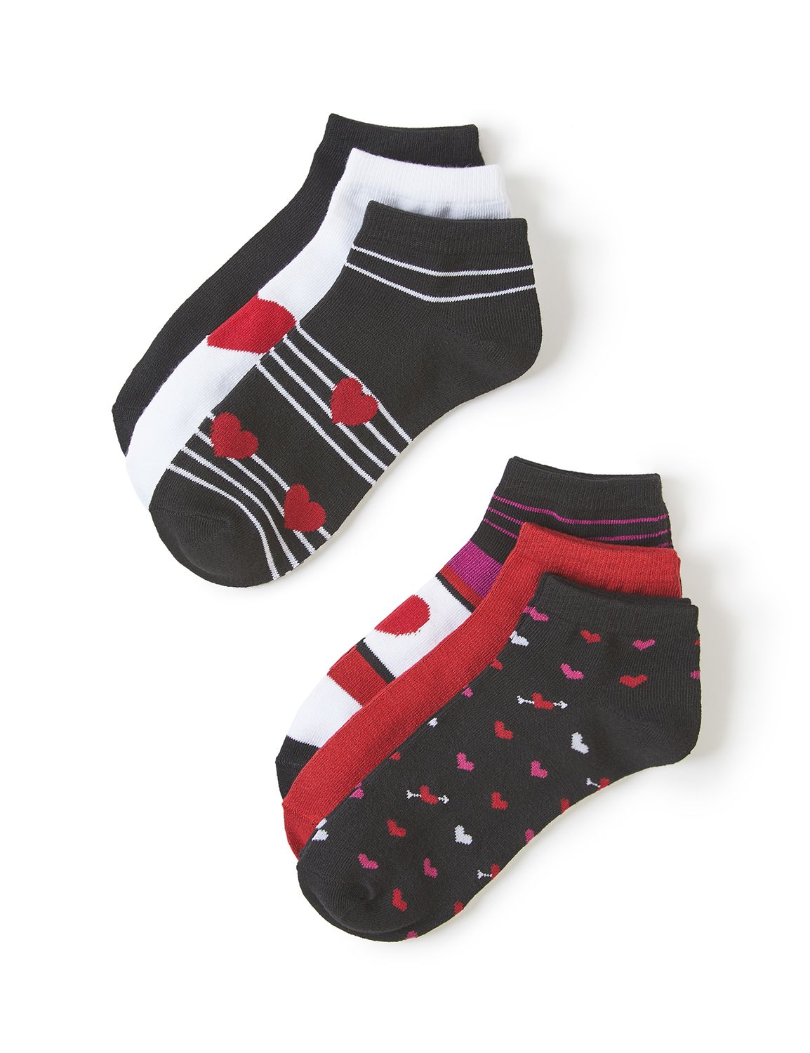 Hearts & Stripes Ankle Socks 6-Pack