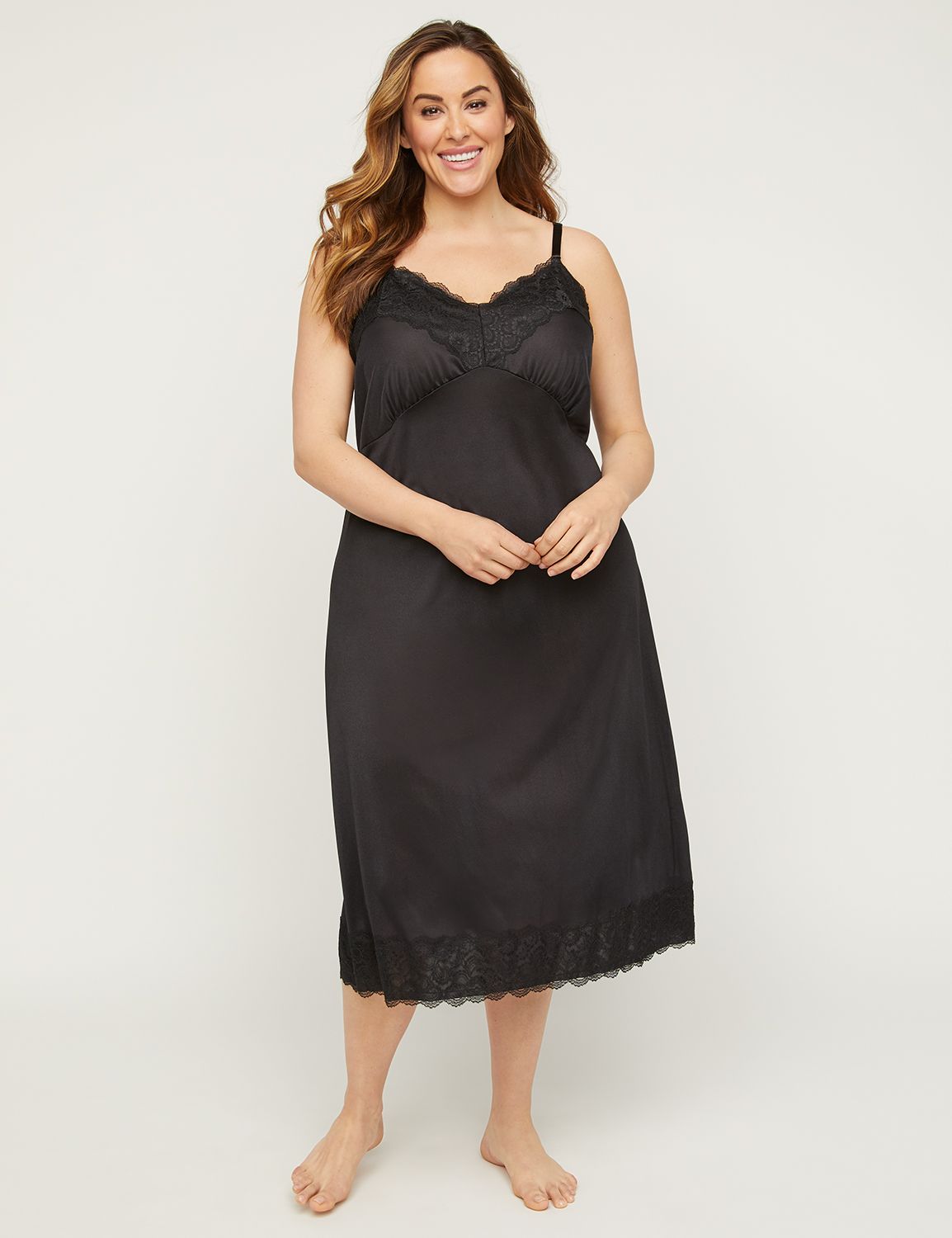 black slip dress plus size